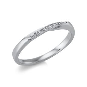 Ring aus 750 Gold Weißgold 9 Brillanten 0,09ct TW-SI B:2mm