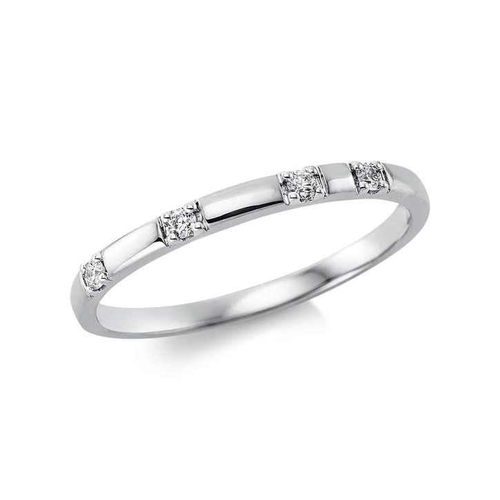 Ring aus 750 Weißgold 4 Brillanten 0.06ct