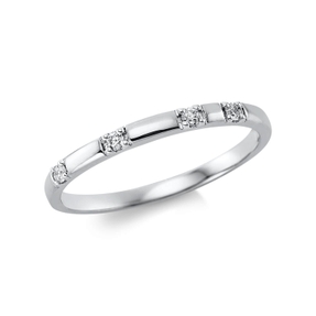 Ring aus 750 Gold Weißgold 4 Brillanten 0,06ct TW-SI B:1,8mm