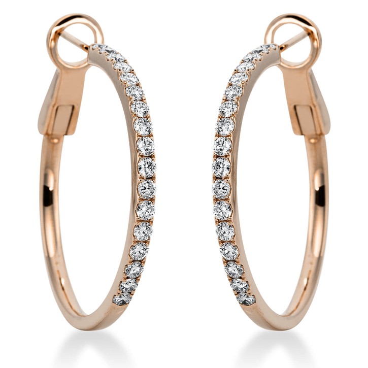 Creolen aus 750 Rotgold 34 Brillanten 0.97ct