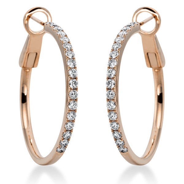 Creolen aus 750 Rotgold 34 Brillanten 0.97ct