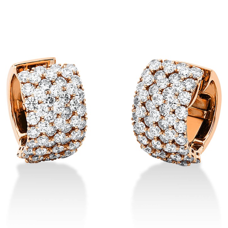 Creolen aus 750 Rotgold 120 Brillanten 8.09ct