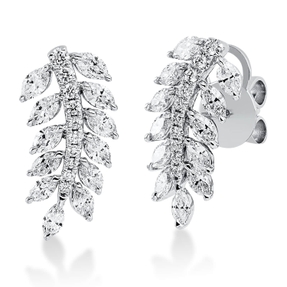 Ohrstecker Blumen Stiel aus 750 Weißgold 44 Diamanten 1,48ct TW-SI 17,7x8,8mm