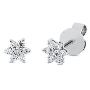 Ohrstecker aus 750 Gold Weißgold 14 Brillanten 0,2ct TW-SI 5,6x5,6mm Ohrstecker aus 750 Gold Weißgold 14 Brillanten 0,2ct TW-SI 5,6x5,6mm