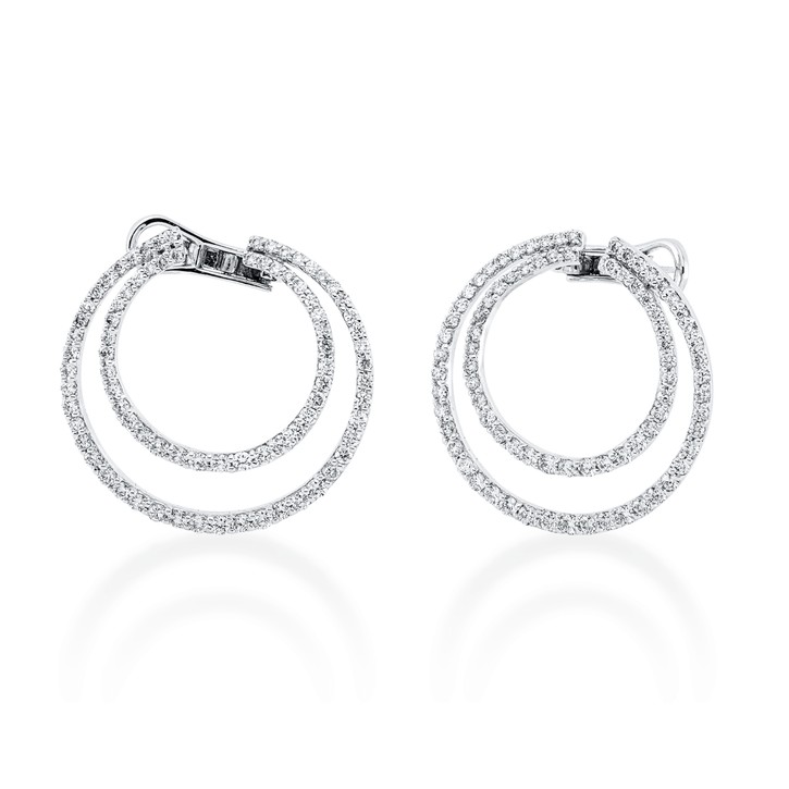 Creolen aus 750 Weißgold 164 Brillanten 2.41ct