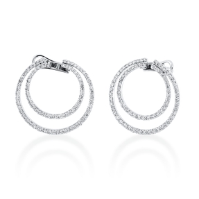 Creolen aus 750 Gold Weißgold 164 Brillanten 2,41ct TW-VSI 28,4x1,8mm