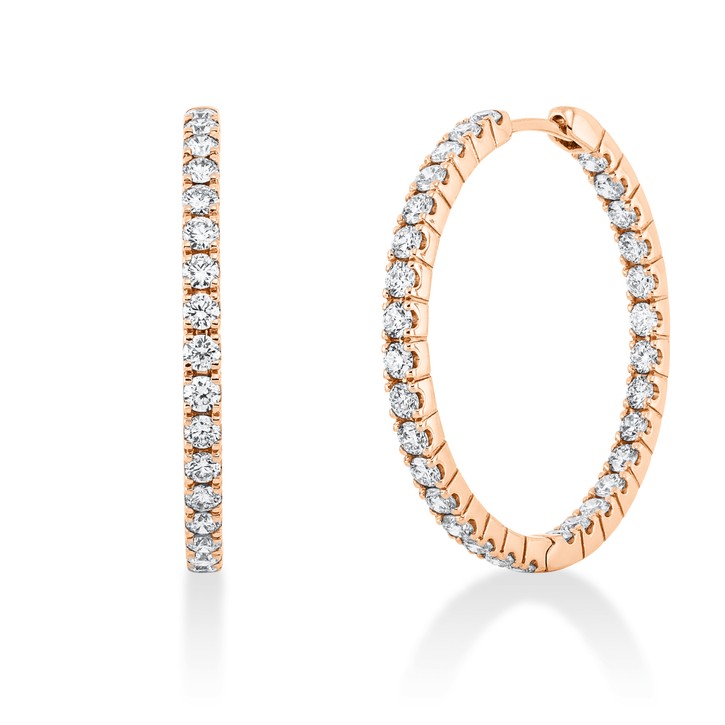 Creolen aus 750 Rotgold 62 Brillanten 2.42ct