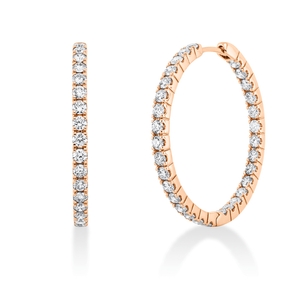 Creolen aus 750 Gold Rotgold 62 Brillanten 2,42ct TW-VSI 29,4x2,3mm Creolen aus 750 Gold Rotgold 62 Brillanten 2,42ct TW-VSI 29,4x2,3mm