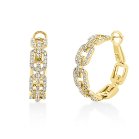 Creolen aus 750 Gold Gelbgold 146 Brillanten 2,4ct TW-VSI 27,2x7,1mm