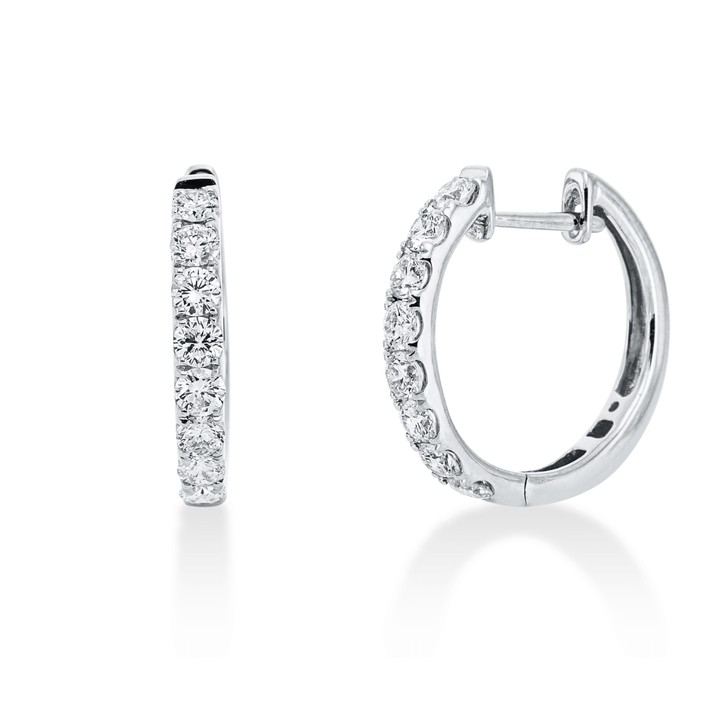 Creolen aus 750 Weißgold 16 Brillanten 0.67ct