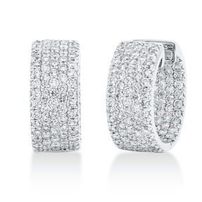 Pavé Creolen aus 585 Weißgold 246 Brillanten 4,65ct TW-PI 20,4x8,4mm