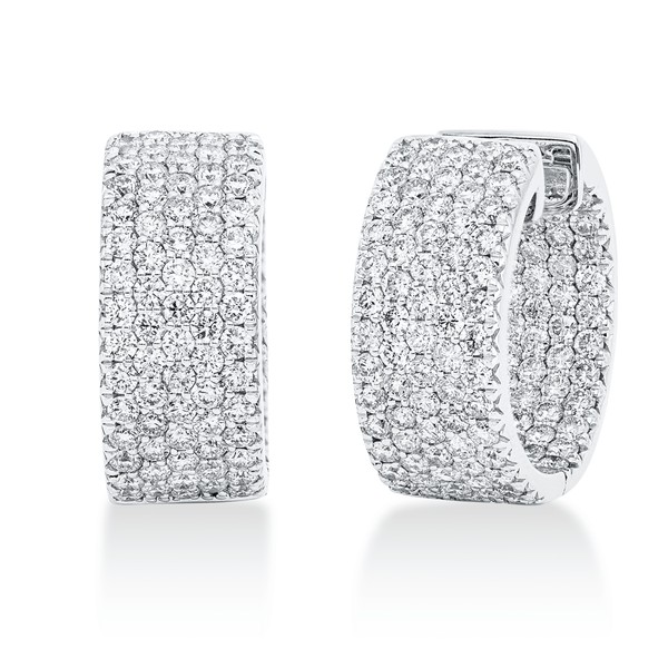 Pavé Creolen aus 585 Weißgold 246 Brillanten 4.65ct