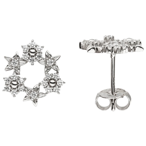 Ohrringe Ohrstecker Blumen Kreise 42 Zirkonia 11,1x12,2mm 925 Silber rhodiniert Ohrringe Ohrstecker Blumen Kreise 42 Zirkonia 11,1x12,2mm 925 Silber rhodiniert