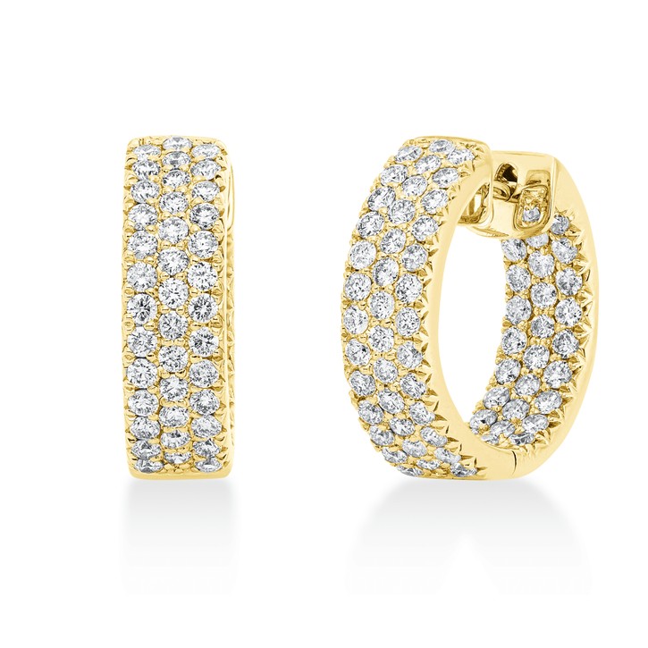 Pavé Creolen aus 585 Gelbgold 134 Brillanten 2.11ct