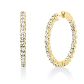 Creolen aus 750 Gold Gelbgold 54 Brillanten 3,01ct TW-VSI 30,2x2,5mm