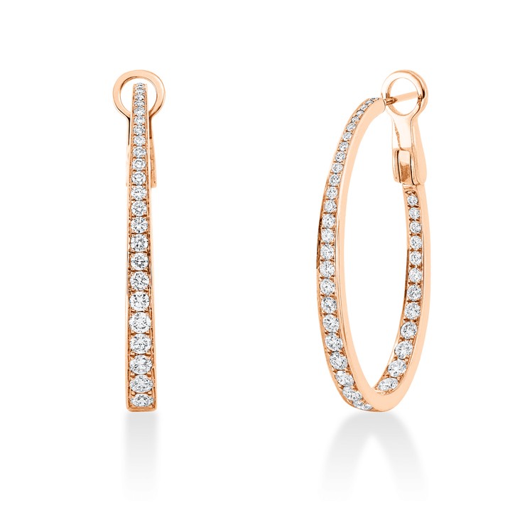 Creolen aus 750 Rotgold 74 Brillanten 2.04ct