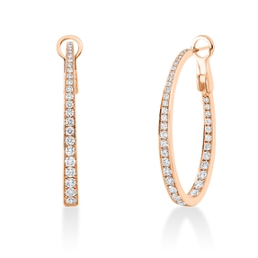 Creolen aus 750 Gold Rotgold 74 Brillanten 2,04ct TW-VSI 39,6x3,6mm Creolen aus 750 Gold Rotgold 74 Brillanten 2,04ct TW-VSI 39,6x3,6mm