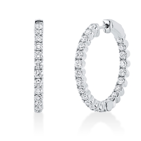 Creolen aus 750 Gold Weißgold 46 Brillanten 2ct TW-VSI 25x2,3mm