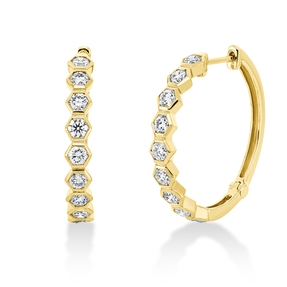 Creolen aus 585 Gold Gelbgold 18 Brillanten 1,45ct TW-VSI 26x3,8mm