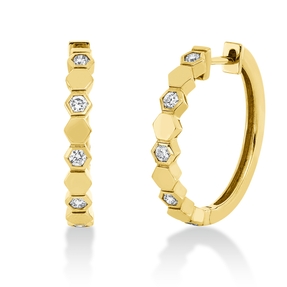 Creolen aus 585 Gold Gelbgold 10 Brillanten 0,29ct TW-PI 21,1x3,1mm