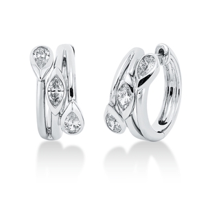 Creolen aus 585 Gold Weißgold 6 Diamanten 0,81ct TW-SI 16,8x7,6mm