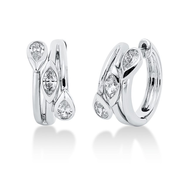 Creolen aus 585 Weißgold 6 Diamanten 0.81ct