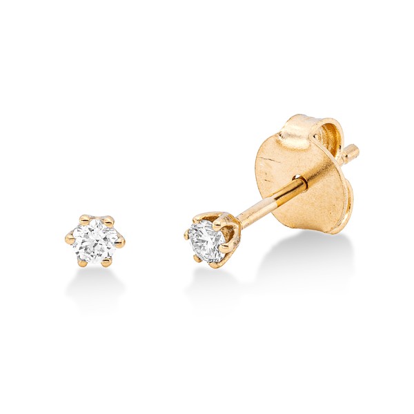 Solitaire Ohrstecker aus 750 Gelbgold 2 Brillanten 0.1ct