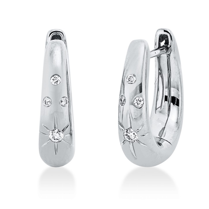 Creolen aus 750 Weißgold 8 Brillanten 0.06ct