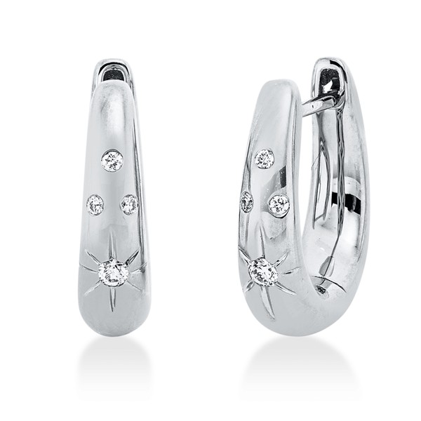 Creolen aus 750 Weißgold 8 Brillanten 0.06ct