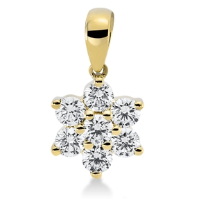 Anhänger aus 750 Gold Gelbgold 7 Brillanten 0,68ct TW-SI 16,5x10mm mit Öse Anhänger aus 750 Gold Gelbgold 7 Brillanten 0,68ct TW-SI 16,5x10mm mit Öse