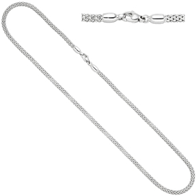 3,6mm Himbeer-Kette Halskette Collier aus 750 Gold Weißgold 45cm