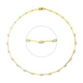 Collier aus 585 Gold Gelbgold 63 Diamanten 3,64ct TW-SI L:40,6cm