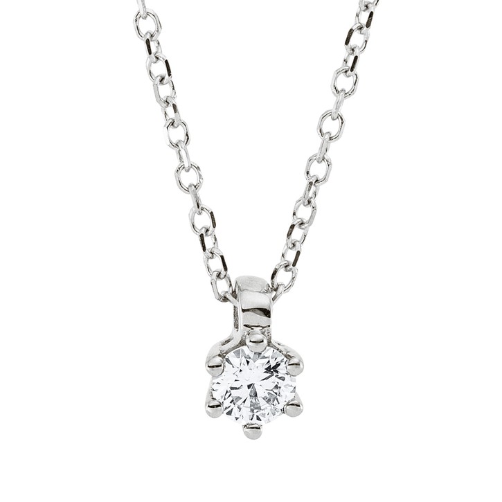 Solitaire Collier aus 750 Weißgold 1 Brillant 0.14ct