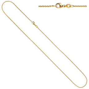 1,1mm Rund-Ankerkette Halskette Collier aus 750 Gold Gelbgold 45cm