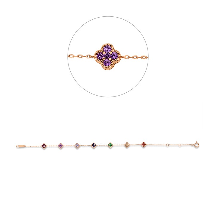 Armband aus 750 Rotgold 35 Saphire