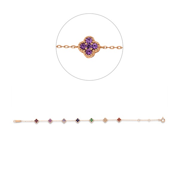 Armband aus 750 Rotgold 35 Saphire