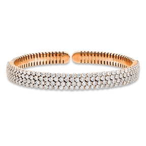 Armreif aus 750 Gold Rotgold 160 Brillanten 5,33ct TW-VSI 50x59mm