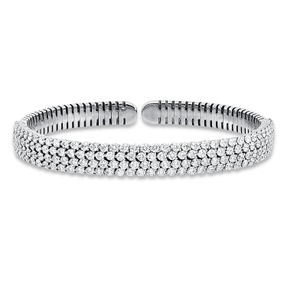 Armreif aus 750 Gold Weißgold 160 Brillanten 5,31ct TW-VSI 50x59mm