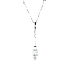 Collier aus 750 Gold Weißgold 19 Diamanten 1,05ct L:45,7cm