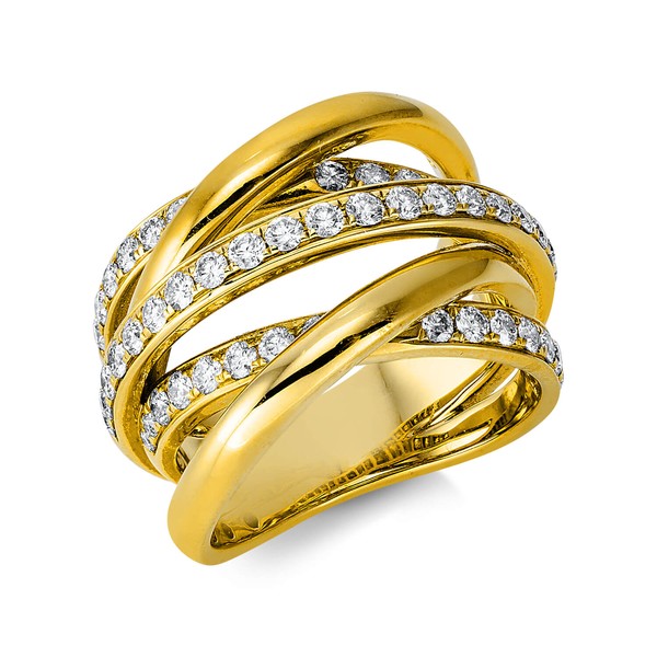 Ring aus 750 Gelbgold 51 Brillanten 1.03ct