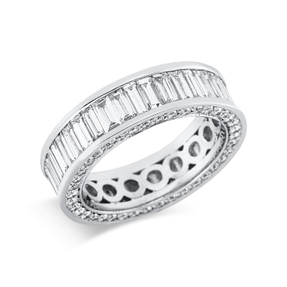 Ring aus 750 Gold Weißgold 120 Diamanten 4,12ct TW-VSI B:5,8mm