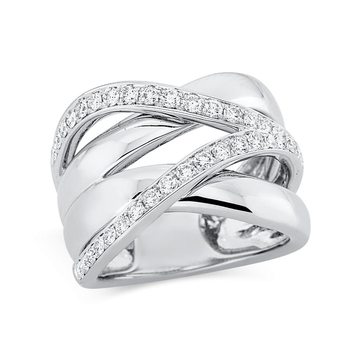 Ring aus 750 Weißgold 36 Brillanten 0.74ct