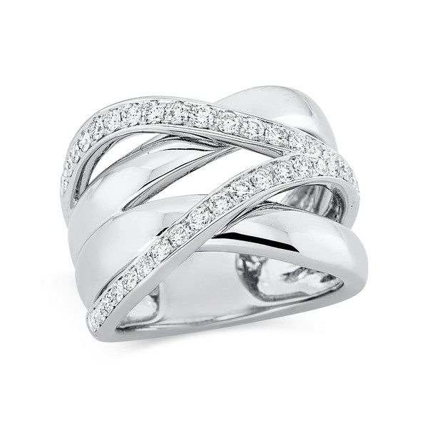 Ring aus 750 Weißgold 36 Brillanten 0.74ct