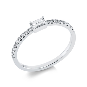 Ring aus 750 Gold Weißgold 19 Diamanten 0,27ct TW-SI B:2,6mm Ring aus 750 Gold Weißgold 19 Diamanten 0,27ct TW-SI B:2,6mm