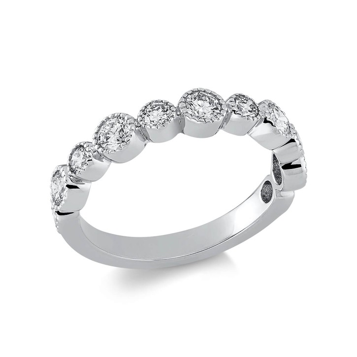 Ring aus 750 Weißgold 11 Brillanten 0.98ct