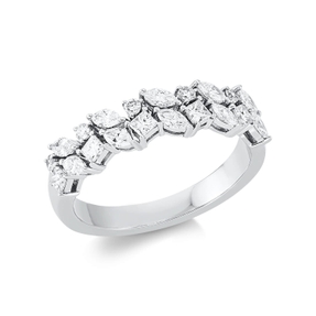 Ring aus 750 Gold Weißgold 20 Diamanten 0,75ct B:5,2mm