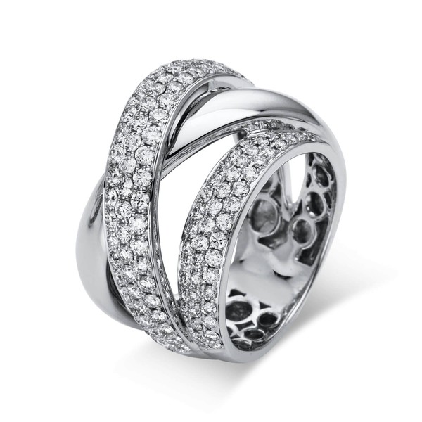Pavé Ring aus 750 Weißgold 122 Brillanten 1.67ct