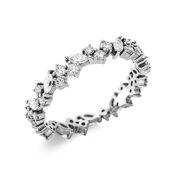 Ring aus 750 Weißgold 37 Brillanten 0.93ct