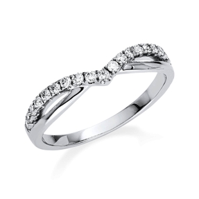 Ring aus 750 Gold Weißgold 19 Brillanten 0,26ct TW-SI B:3,8mm 3er-Krappe