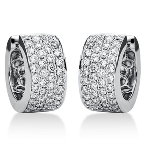 Pavé Creolen aus 750 Weißgold 84 Brillanten 1,4ct TW-VSI 15,9x7,5mm